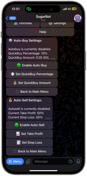 SugarBot Screen 2